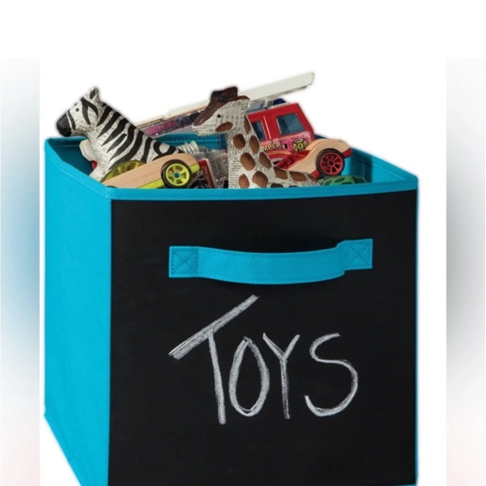 ClosetMaid Cubeicals Chalkboard Fabric Drawer in Ocean Blue.